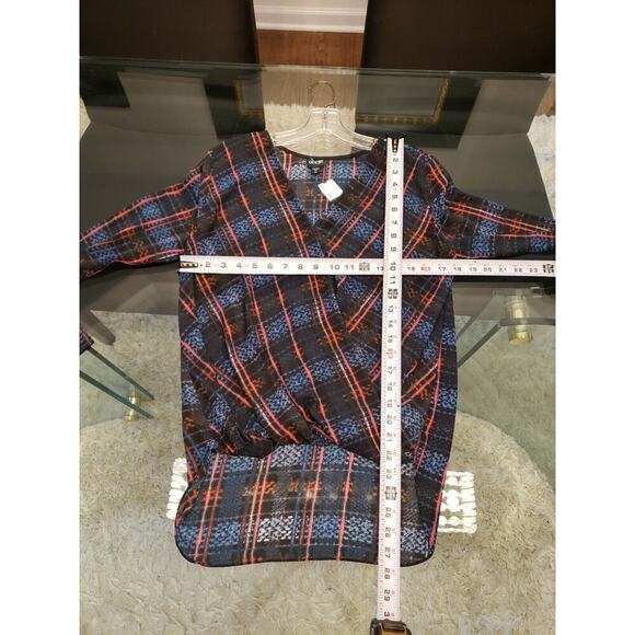 Olian Women's Multicolor 100% Polyester V-Neck Long Sleeve Top Blouse Size XS - Picture 10 of 11